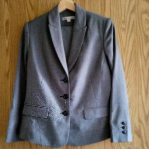 Conservative 2 Piece Business Suit Pants and Jacket Fine Black and White Blend